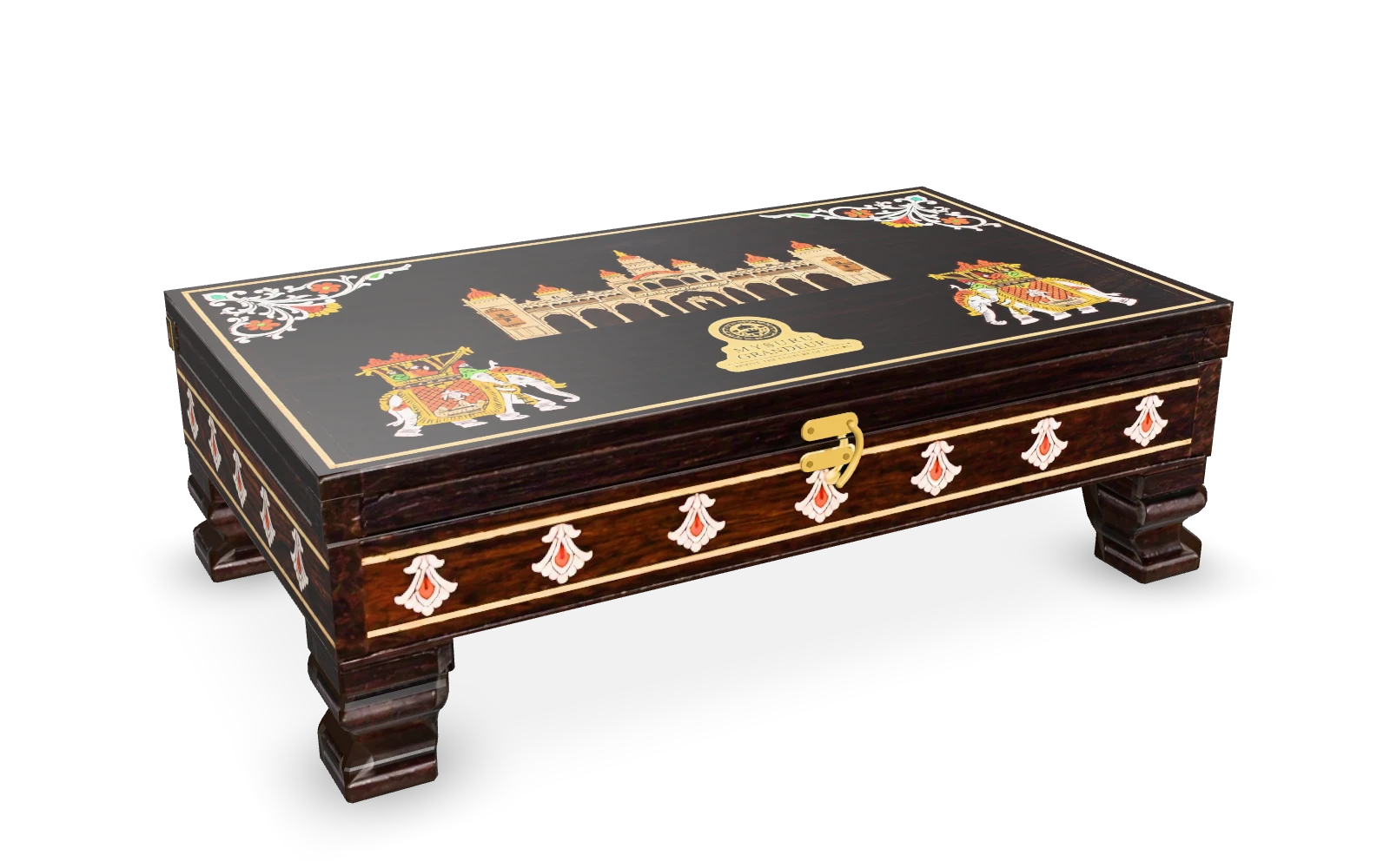 The Rosewood Inlay Edition gift box, still image rendered from its 3D model